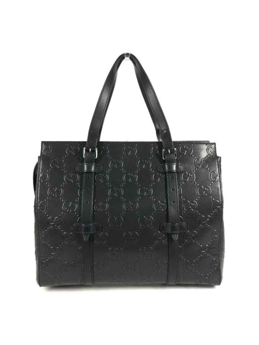 Gucci Shoulder Bag Logo Leather Black